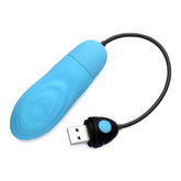 7X PULSING RECHARGEABLE SILICONE BULLET - BLUE